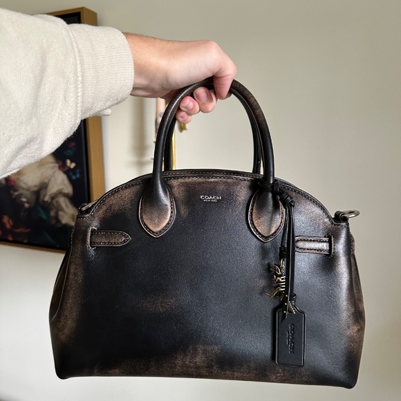 Coach Loved Leather Empire 28 Carryall Satchel - Picture 2 of 8